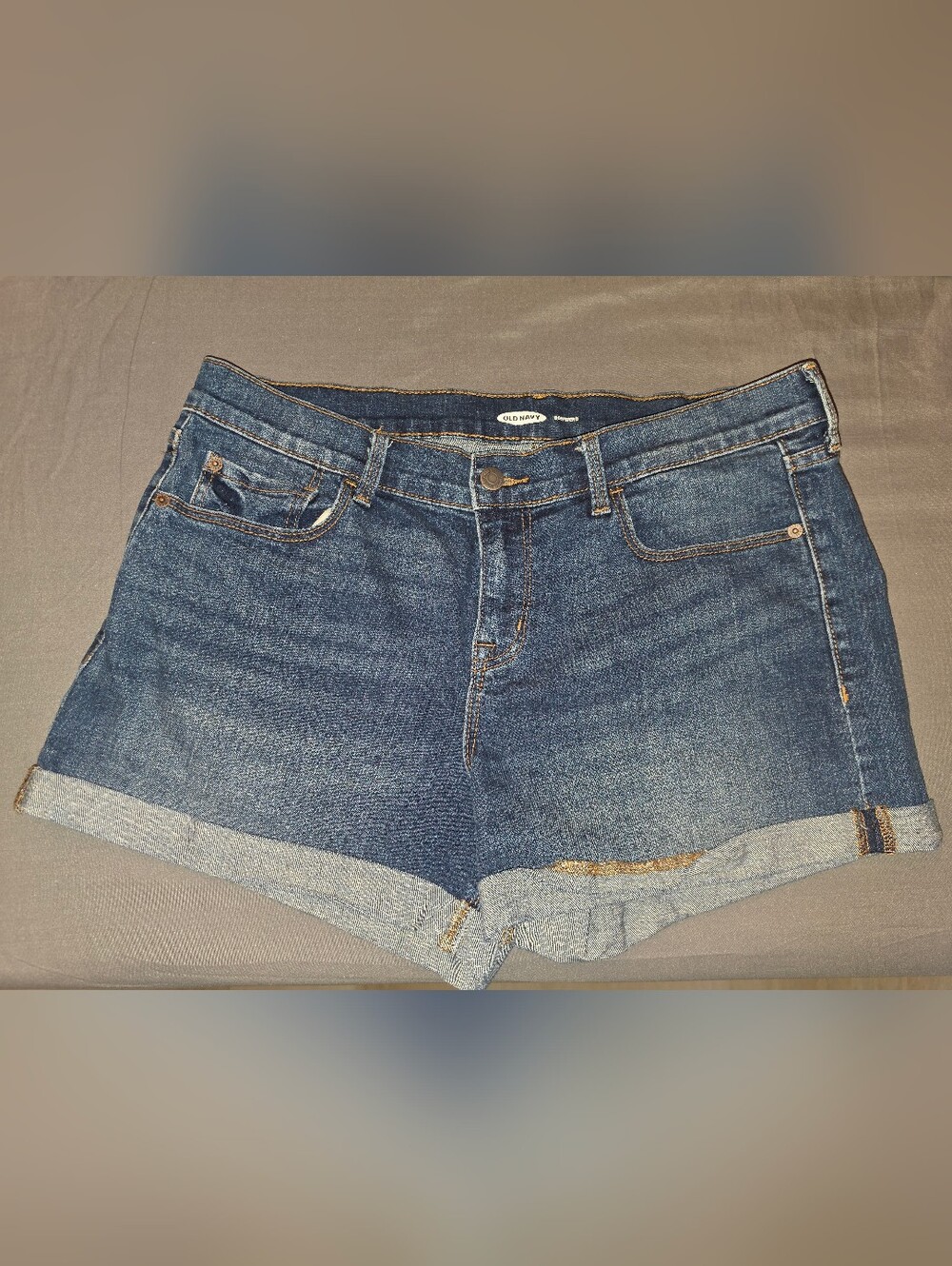 Old Navy Medium Blue Rolled Hem Denim Shorts